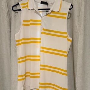 G/FORE Yellow Striped Sleeveless Top